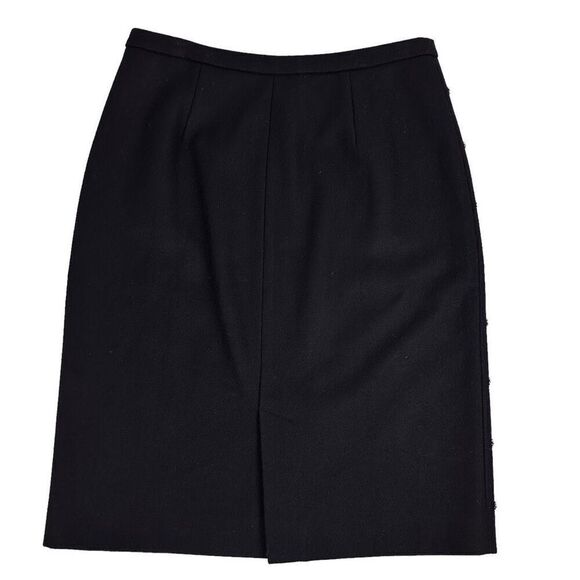 Garnet Hill Black Wool Beaded Pencil Skirt size 6 - Picture 4 of 11